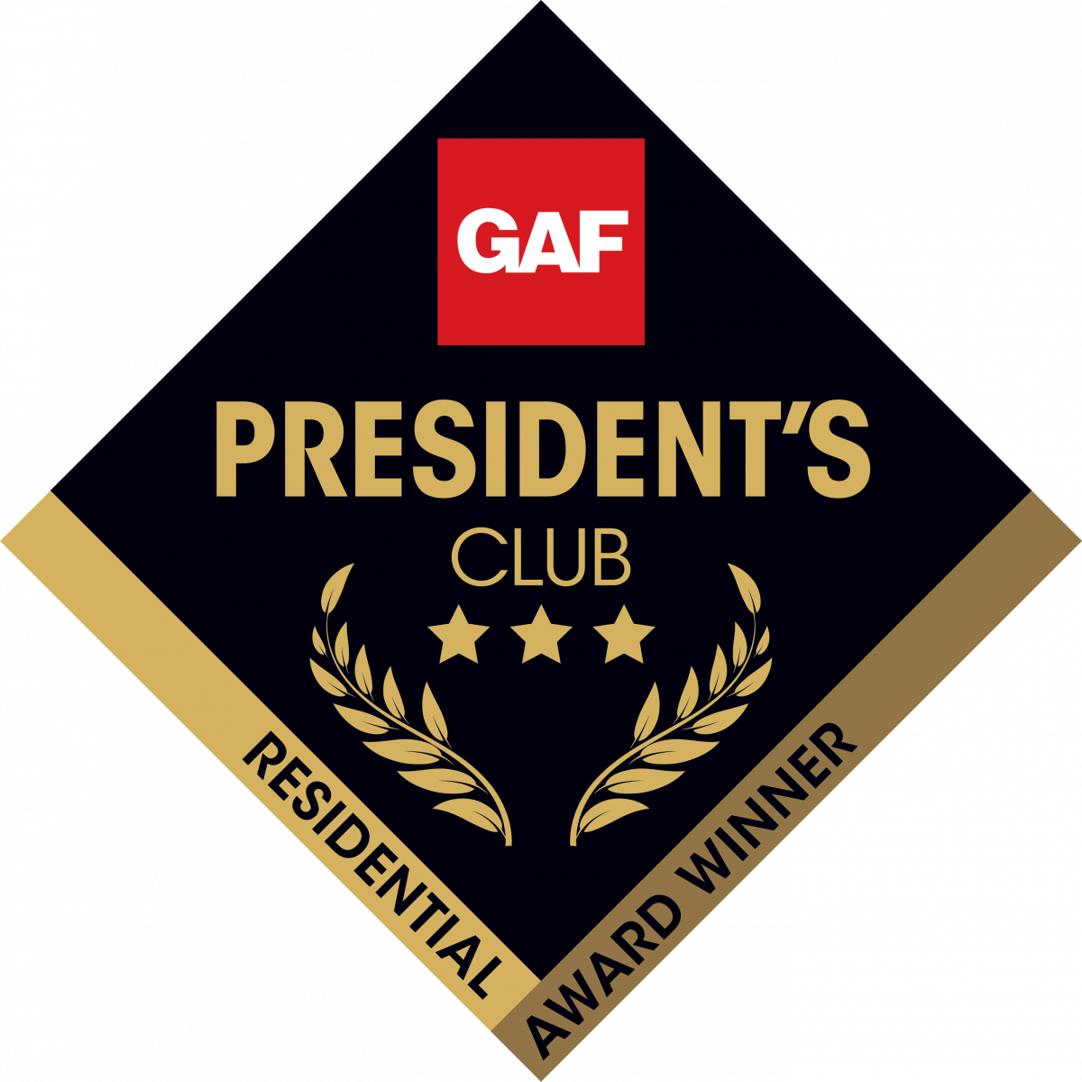 GAF President's Club Residential Award Winner Logo